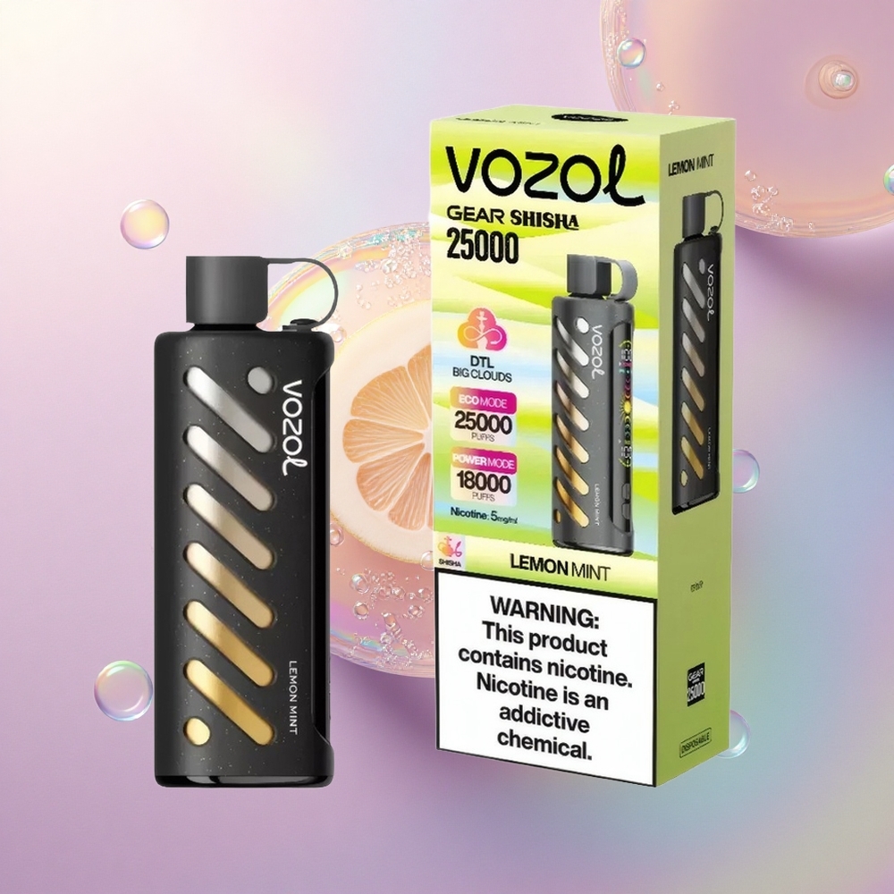 VOZOL Gear Shisha 25000 Puffs Menta Limone con 1000mAh e Nicotina 5mg/ml