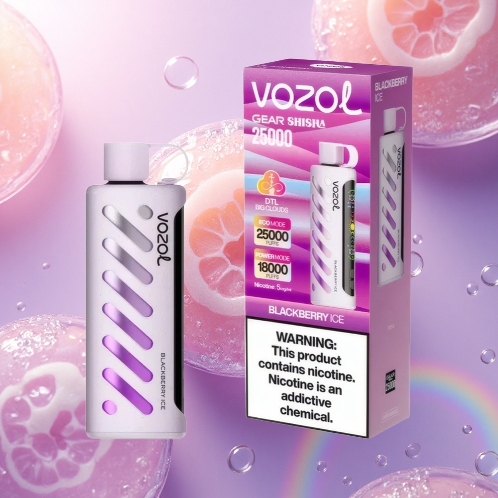 VOZOL Gear Shisha 25000 Puffs Mora Ghiaccio Dual Mesh 1000mAh 5mg Nicotina