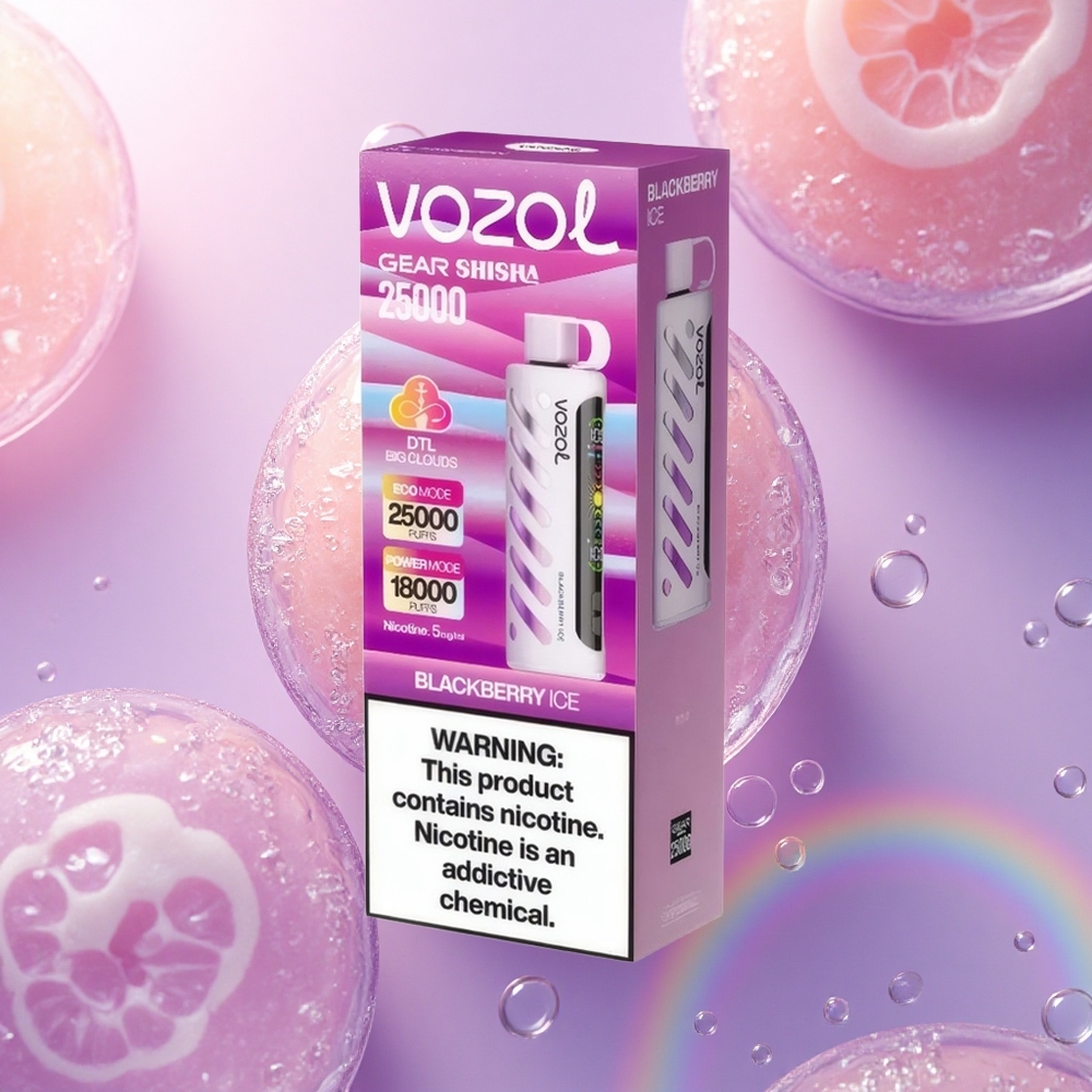 VOZOL Gear Shisha 25000 Puffs Mora Ghiaccio Dual Mesh 1000mAh 5mg Nicotina